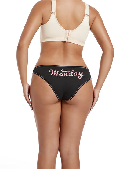 7 Pack Women's One Week Pattern Mixed Color Panties