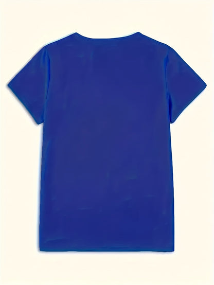 Graphic Print T-shirt, Short Sleeve Crew Neck Casual Top For Summer & Spring, Women'S Clothing
