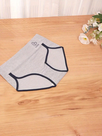 5-Pack Large Size Women'S Underwear, Mid-Rise Panties, Color-Blocking, Tummy Control